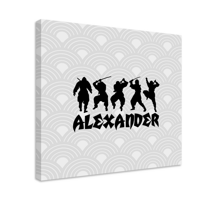 Cuadro personalizable Conjunto de silueta ninja - TenVinilo