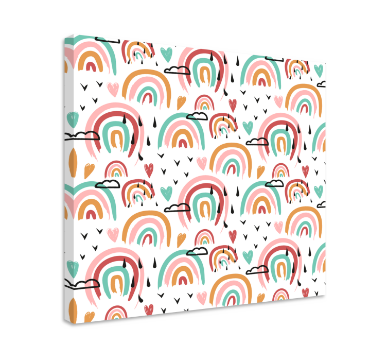 Cuadro infantil Arco iris dibujado a mano doodle - TenVinilo