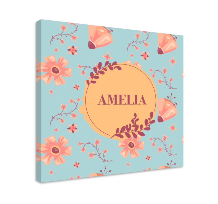 Cuadro de flores patrón floral personalizado - TenVinilo