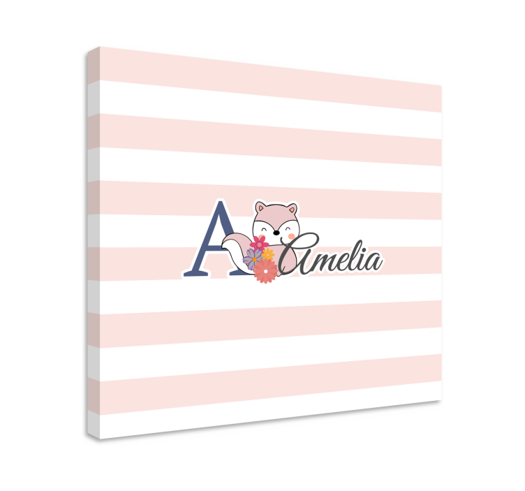 Cuadro para bebés personalización zorro bonito - TenVinilo