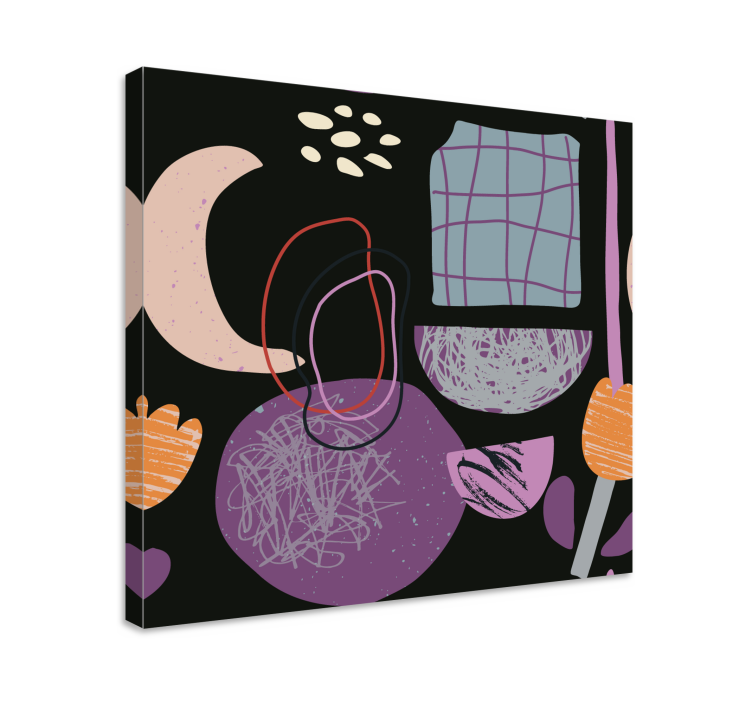 Cuadro en arte Abstracción de collage violeta - TenVinilo