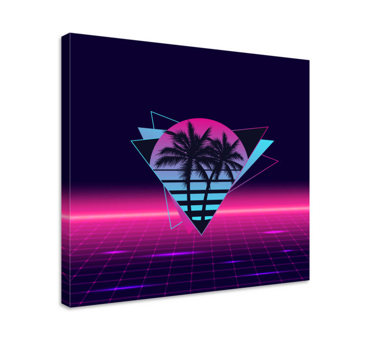 Cuadro vintage Palmera estilo vaporwave - TenVinilo