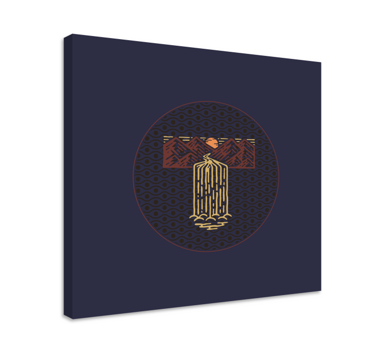 Cuadro paisajes cascada serena en acuarela - TenVinilo