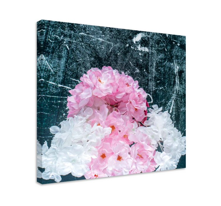 Cuadro de flores arreglo floral en tonos rosados - TenVinilo