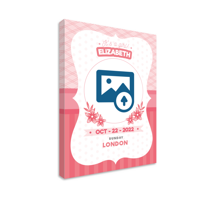 Cuadro para bebés anuncio rosa personalizado - TenVinilo