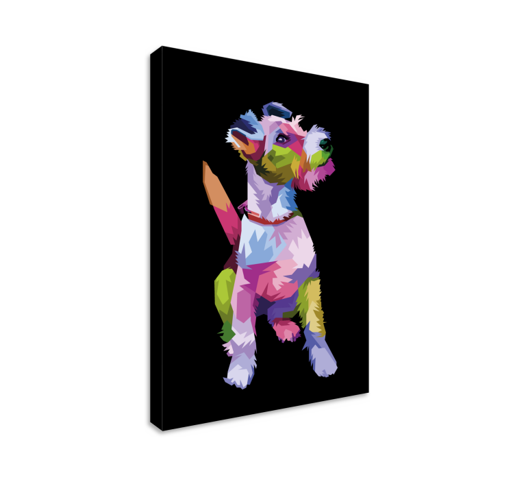 Cuadro perro Fox terrier de animales geométricos - TenVinilo