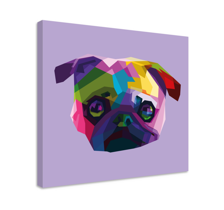 Cuadro de perro cara de pug colorida - TenVinilo
