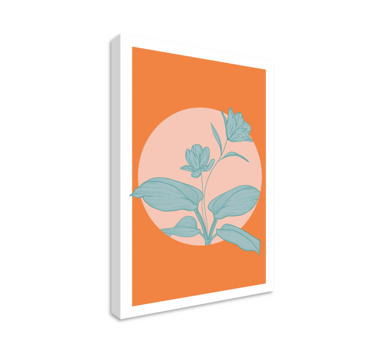 Cuadro de flores ilustración estilizada naranja - TenVinilo