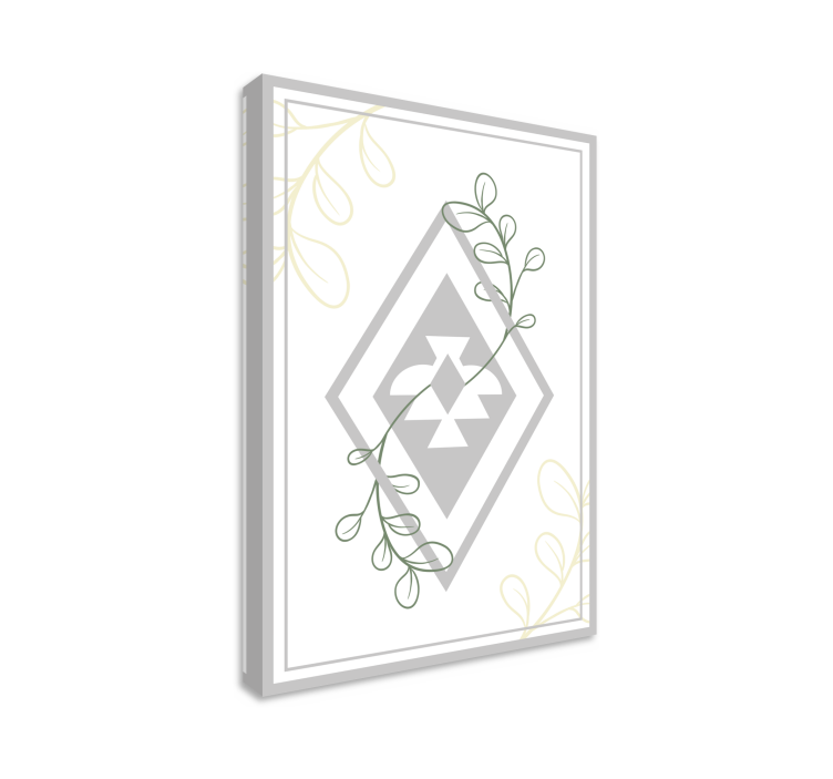 Cuadro para salón patrón geométrico de hojas - TenVinilo