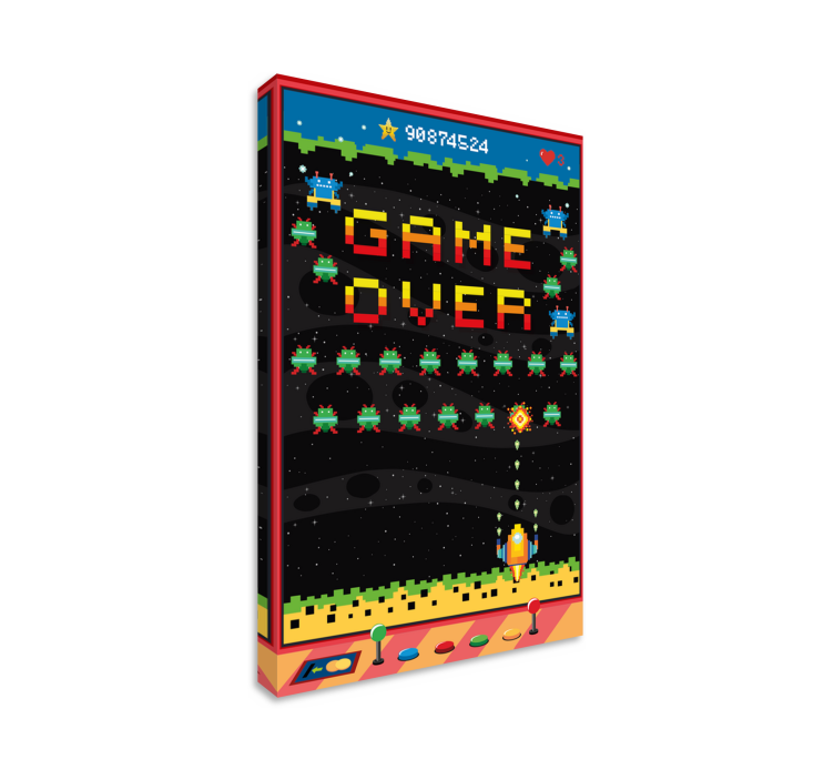 Cuadro decorativo videojuego pantalla arcade de 8 bits. - TenVinilo
