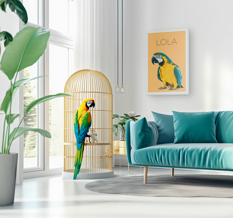 Cuadro despacho retrato minimalista de mascotas al aguaplano - TenVinilo