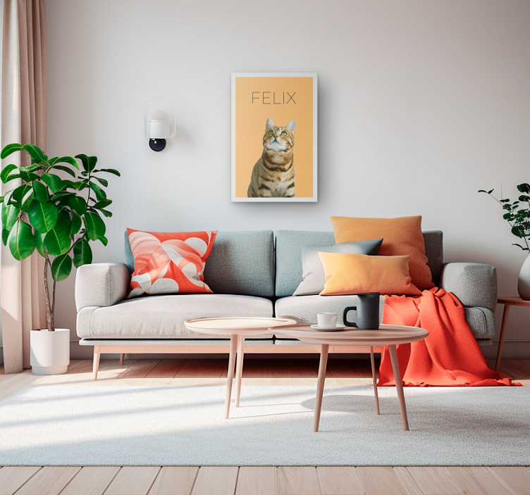 Cuadro despacho retrato minimalista de mascotas al aguaplano - TenVinilo