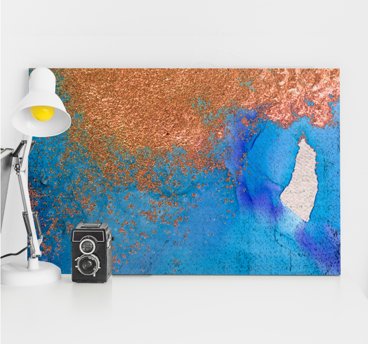 Cuadro abstracto azul texturizado - TenVinilo