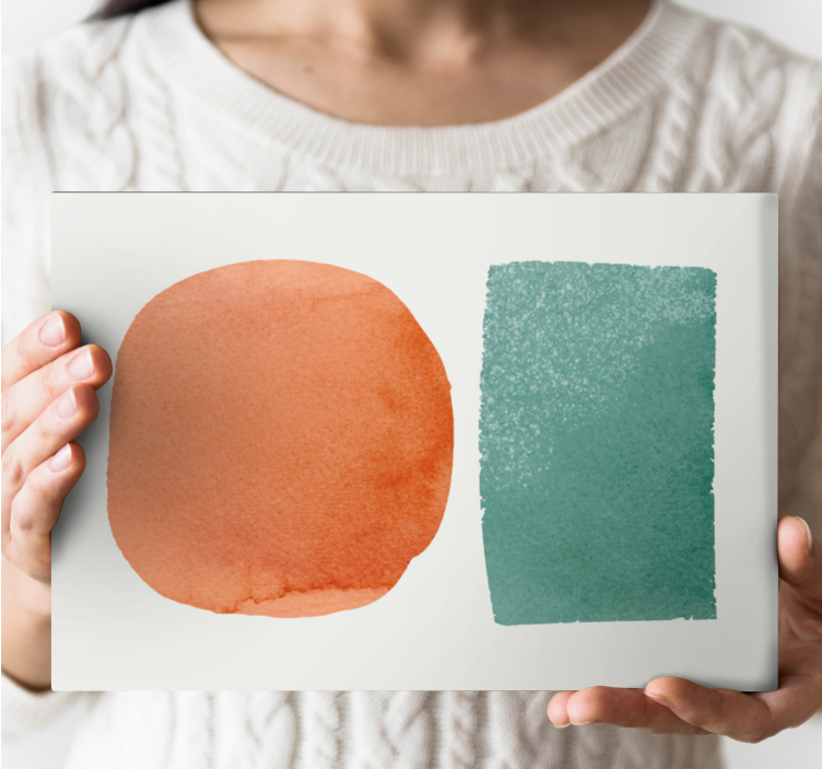 Cuadro abstracto acuarela circular y rectangular - TenVinilo