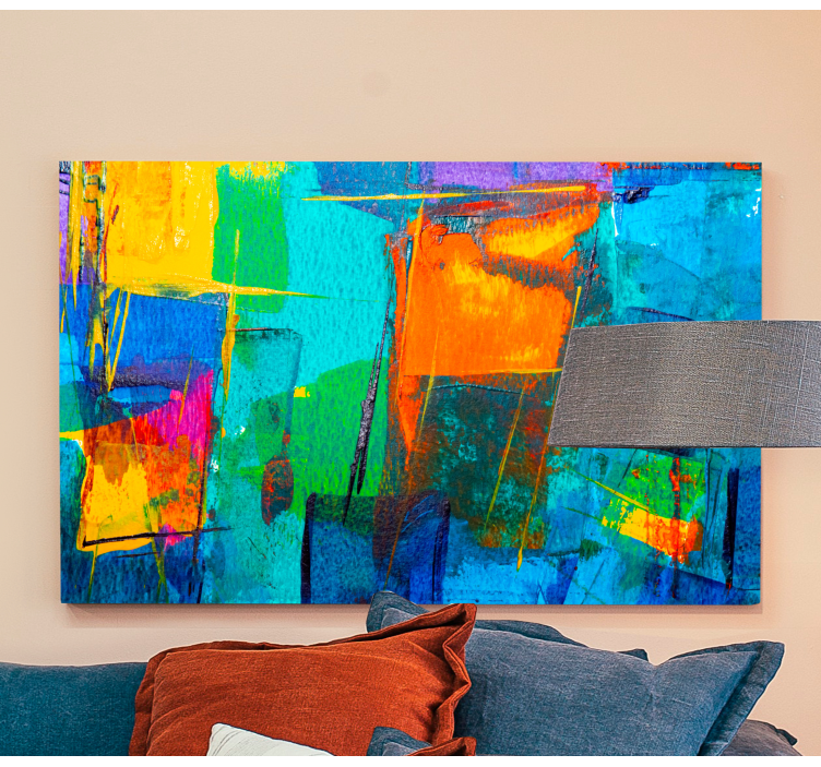 Cuadro en arte Niños pintando salpicaduras - TenVinilo