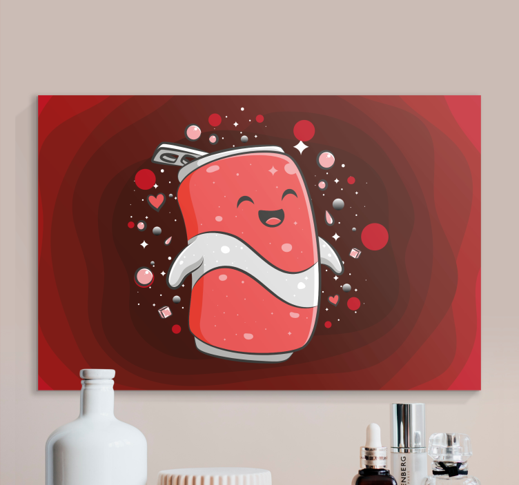 Cuadro con frase personaje de soda feliz - TenVinilo