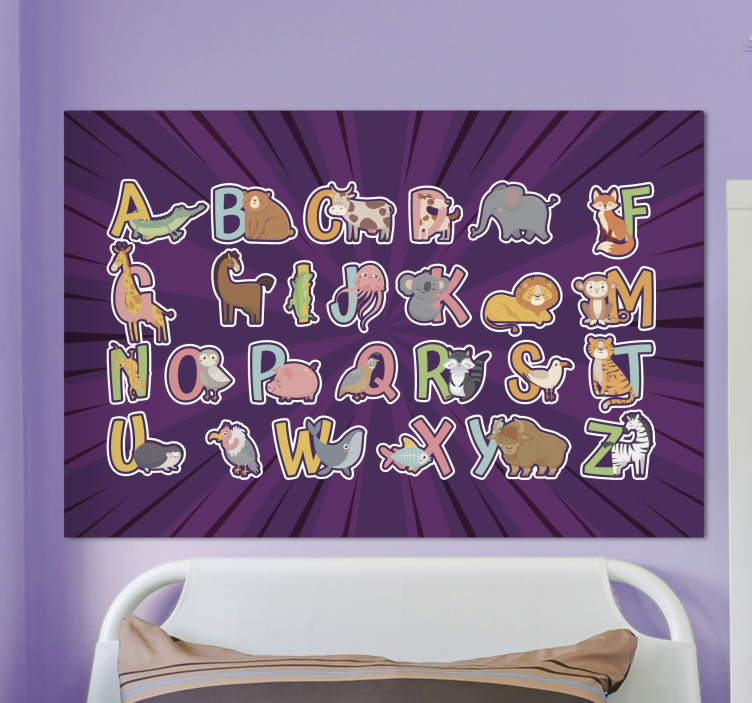 Cuadro abecedario Animales alfabeto ingles para niños - TenVinilo