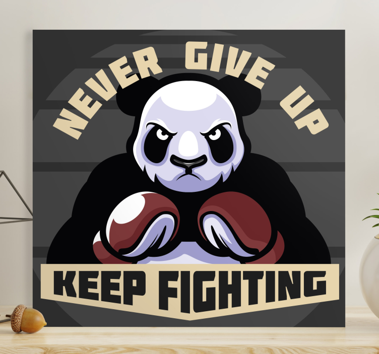 Cuadro animales motivación del boxeo panda - TenVinilo
