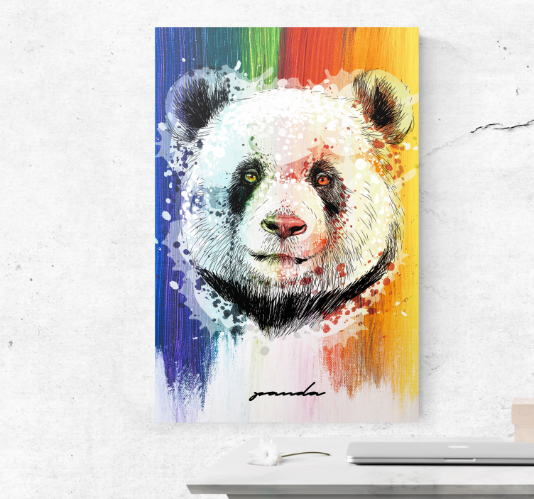 Cuadro animales Panda arcoiris - TenVinilo
