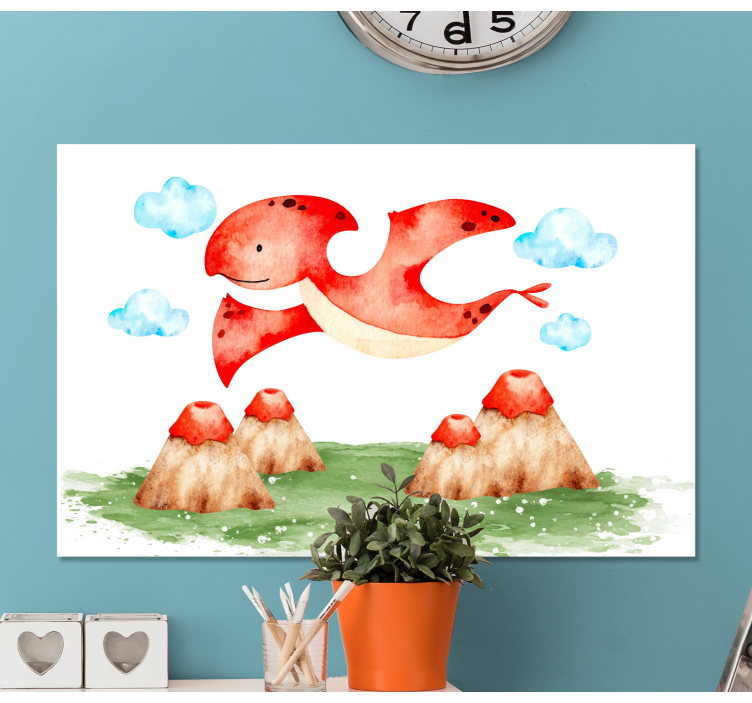 Cuadro dinosaurios Volando alto - TenVinilo