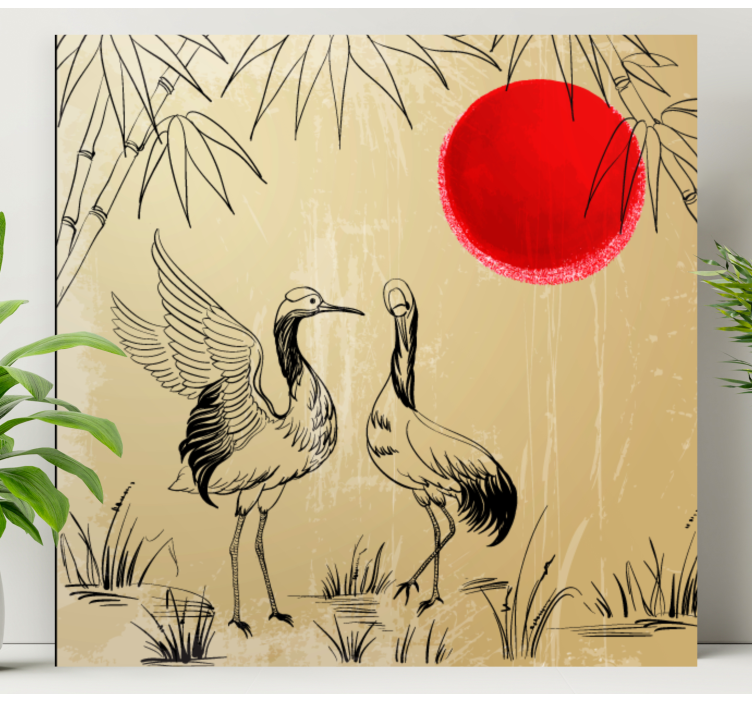 Cuadro de mandala grúas y sol - TenVinilo