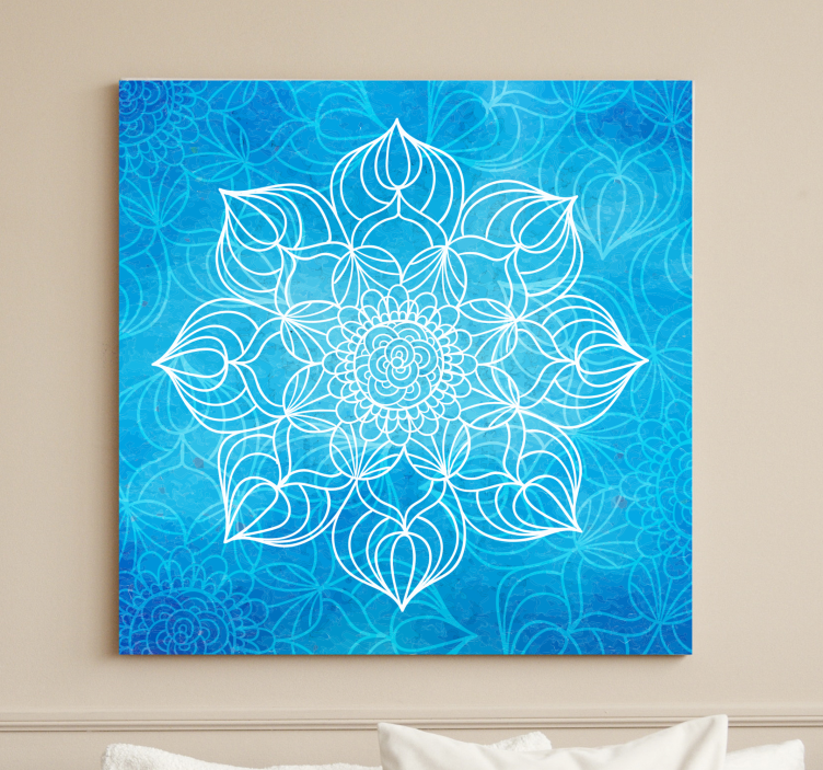 Cuadro mandala Salpicadura de pintura azul - TenVinilo