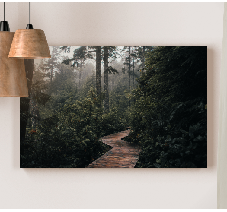 Cuadro paisajes Camino de madera en la naturaleza - TenVinilo