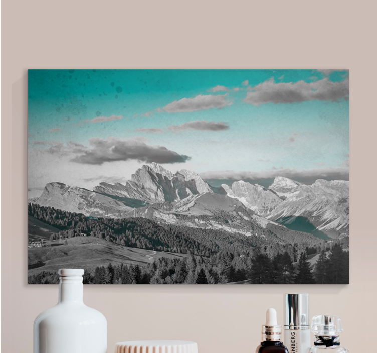 Cuadro paisajes Montaña rocosa durante el anochecer - TenVinilo