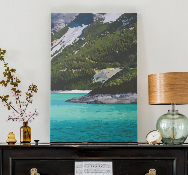 Cuadro paisajes serena vista a la montaña - TenVinilo