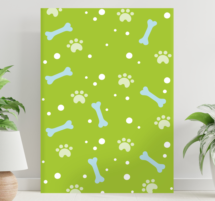 Cuadro perro Increíbles patas de perro azul y verde - TenVinilo