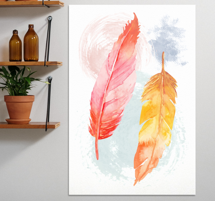 Cuadro plumas Pluma colorida posiciones invertidas - TenVinilo
