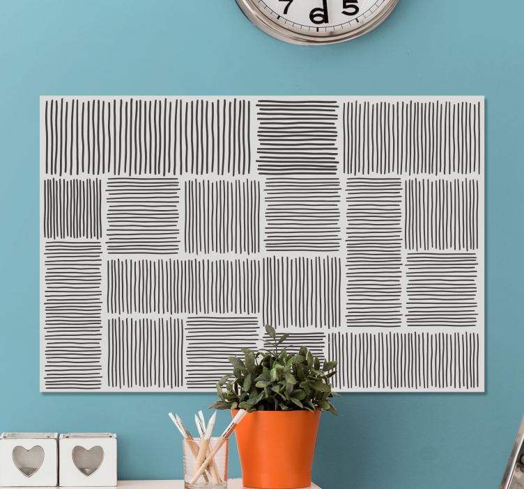 Cuadro moderno Línea blackwhite estilo de mediados de siglo - TenVinilo