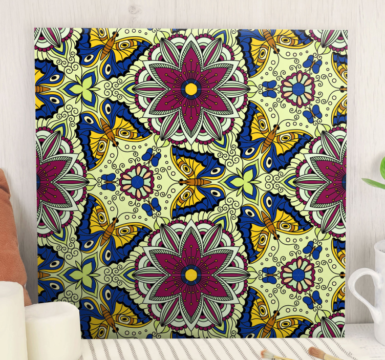 Cuadro moderno Mosaico de mariposas de colores - TenVinilo