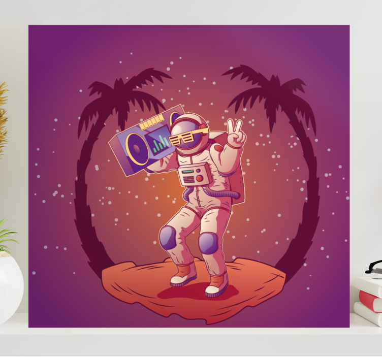 Cuadro decorativo videojuego astronauta bailando - TenVinilo