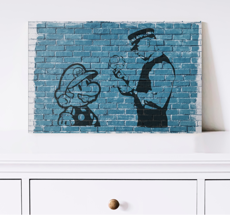 Cuadro decorativo videojuego mario y oficial - TenVinilo