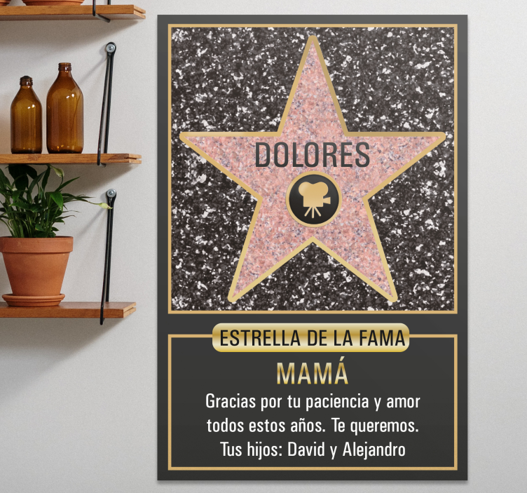 Cuadro para el día de la madre Mamá estrella de hollywood - TenVinilo
