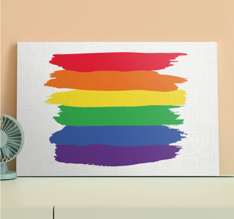 Cuadro para dormitorio Bandera del día del orgullo de acuarela - TenVinilo
