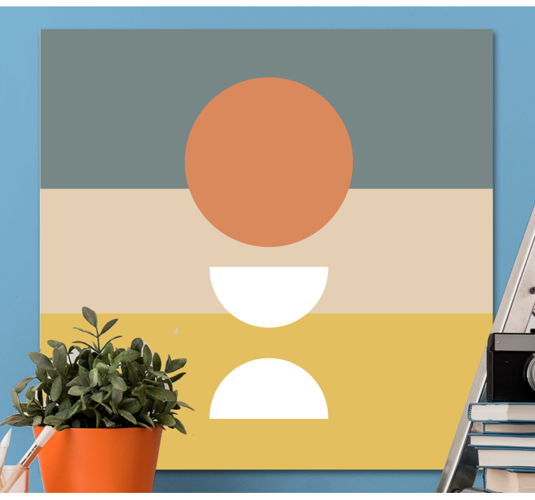 Cuadro geométrico 3 rayas con bandera circular - TenVinilo