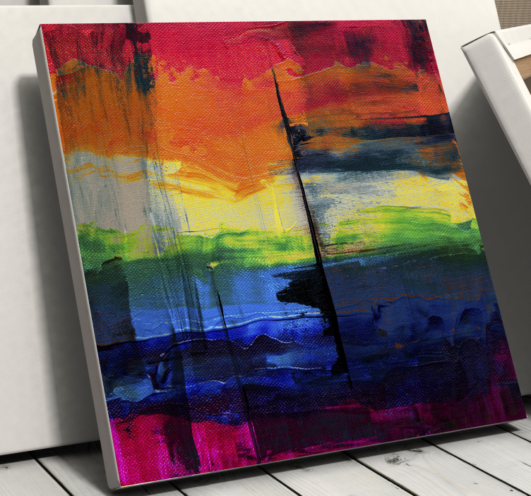 Cuadro geométrico Rayas pintadas - TenVinilo