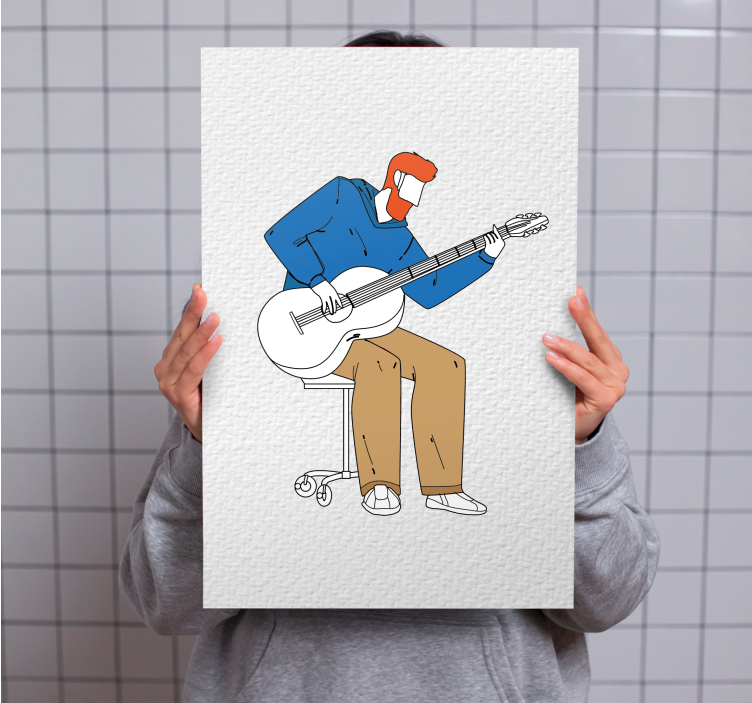 Cuadro musical Guitarrista minimalista - TenVinilo