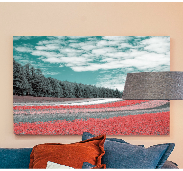 Cuadro paisajes campo de flores vibrantes - TenVinilo
