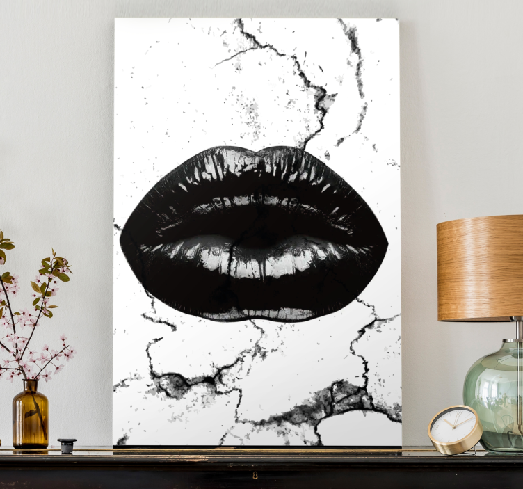 Cuadro paisajes labios negros bold - TenVinilo