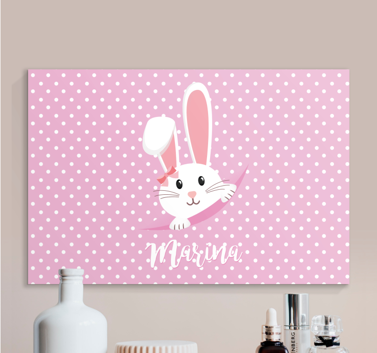 Pintura habitación bebé Lindo conejito para niña con nombre - TenVinilo