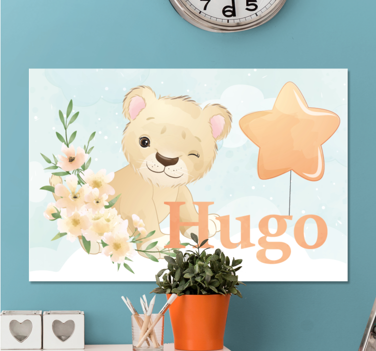 Cuadro para bebés personaje de león lindo - TenVinilo