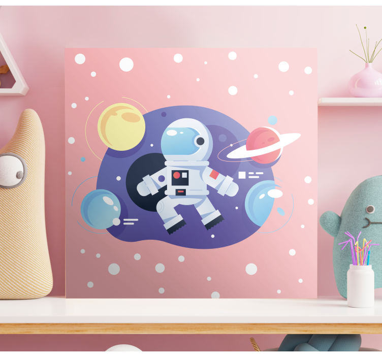 Cuadro infantil Dibujos animados diferentes símbolos de astronaut - TenVinilo