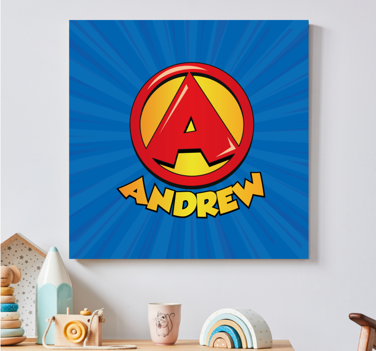 Cuadro infantil Súper letra inicial - TenVinilo