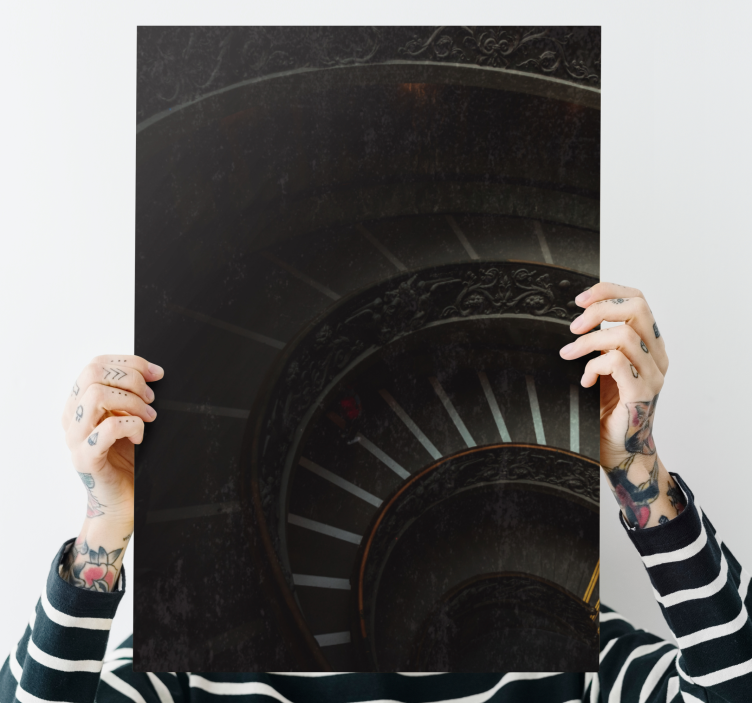 Cuadro vintage Pintura de escaleras oscuras - TenVinilo