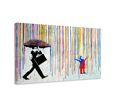 Cuadro artístico lluvia colorida - TenVinilo