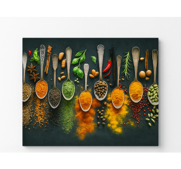 Cuadro para cocina especias en cucharas - TenVinilo