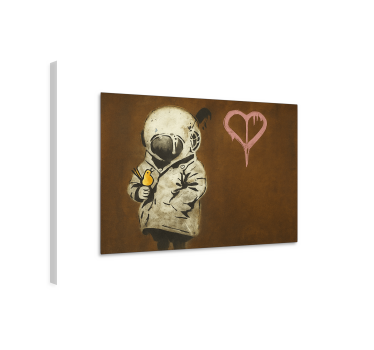 Cuadro artístico chica espacial y pájaro - TenVinilo